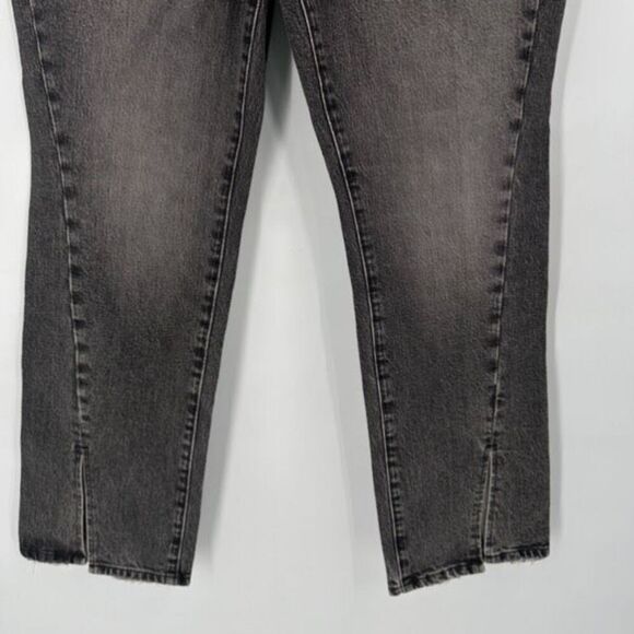 Good American Womens Curve Twist Slit Hem Straight Jeans Charcoal Gray Size 8/29 - Picture 4 of 13